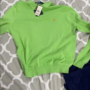 Green Polo Sweater Large